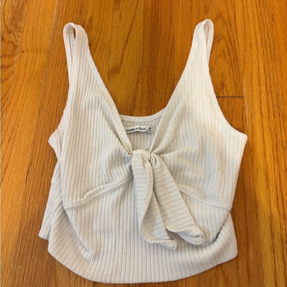 Abercrombie & Fitch Cream Ribbed Tank Top
